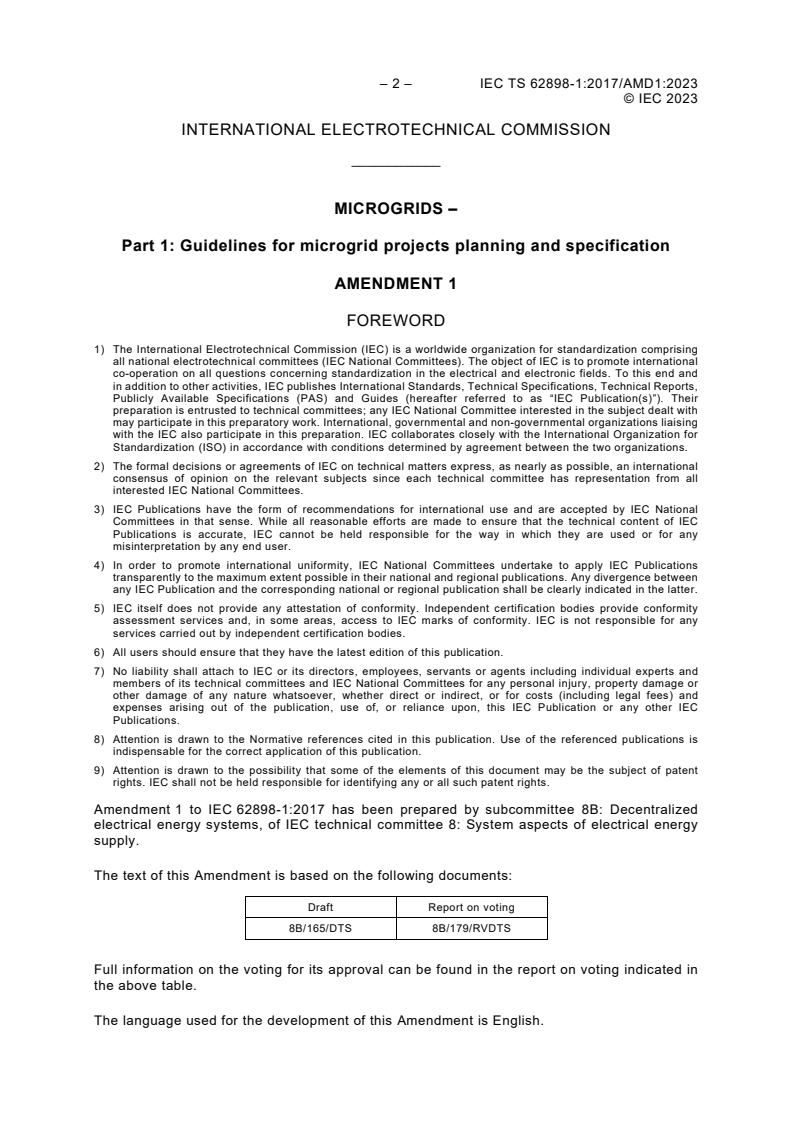 IEC TS 62898-1:2017/AMD1:2023 IEC TS 62898-1:2017/AMD1:2023 - Amendment 1 - Microgrids - Part 1: Guidelines for microgrid projects planning and specification
Released:8/30/2023 - Page 4 preview