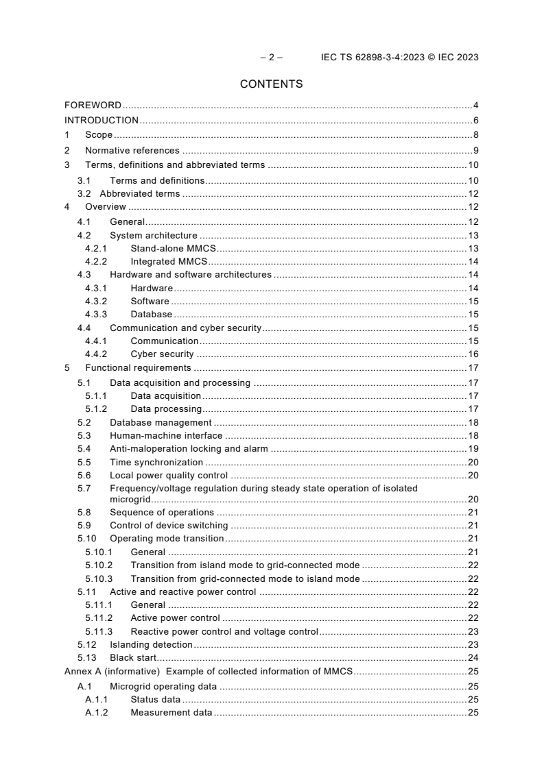 IEC TS 62898-3-4:2023 IEC TS 62898-3-4:2023 - Microgrids - Part 3-4: Technical requirements - Microgrid monitoring and control systems
Released:8/25/2023 - Page 4 preview