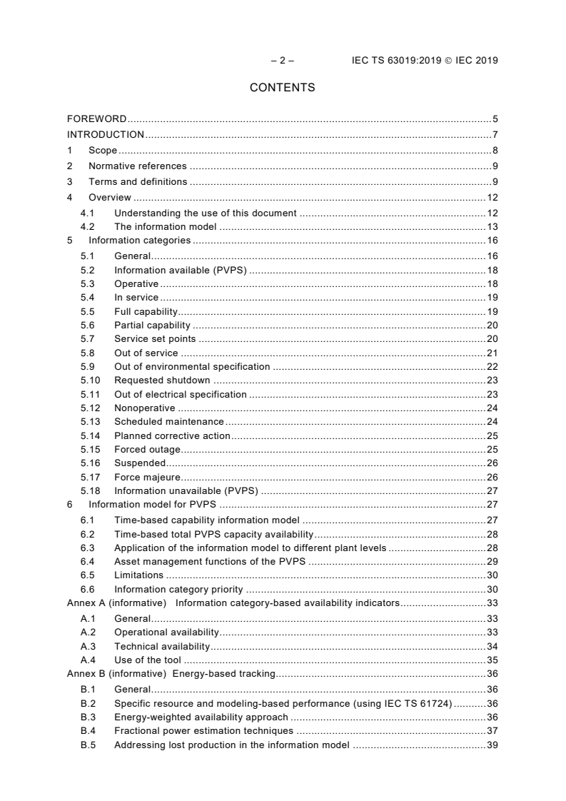 IEC TS 63019:2019 IEC TS 63019:2019 - Photovoltaic power systems (PVPS) - Information model for availability
Released:5/9/2019 - Page 4 preview