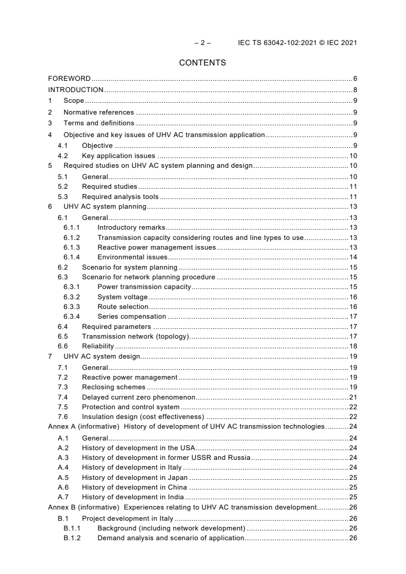 IEC TS 63042-102:2021 IEC TS 63042-102:2021 - UHV AC transmission systems - Part 102: General system design
Released:8/24/2021 - Page 4 preview