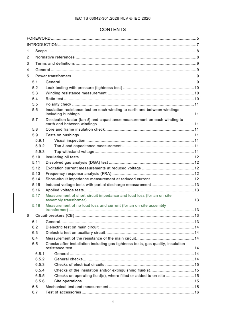 IEC TS 63042-301:2026 REDLINE IEC TS 63042-301:2026 RLV - UHV AC transmission systems - Part 301: On-site acceptance tests/5/2026 - Page 3 preview