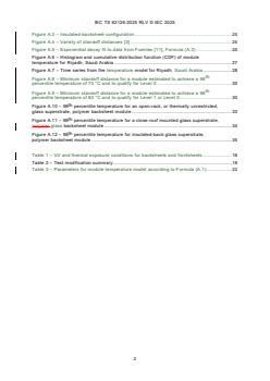 IEC TS 63126:2025 IEC TS 63126:2025 RLV - Guidelines for qualifying PV modules, components and materials for operation at high temperatures
Released:14. 10. 2025
Isbn:9782832707876 - Page 4 preview