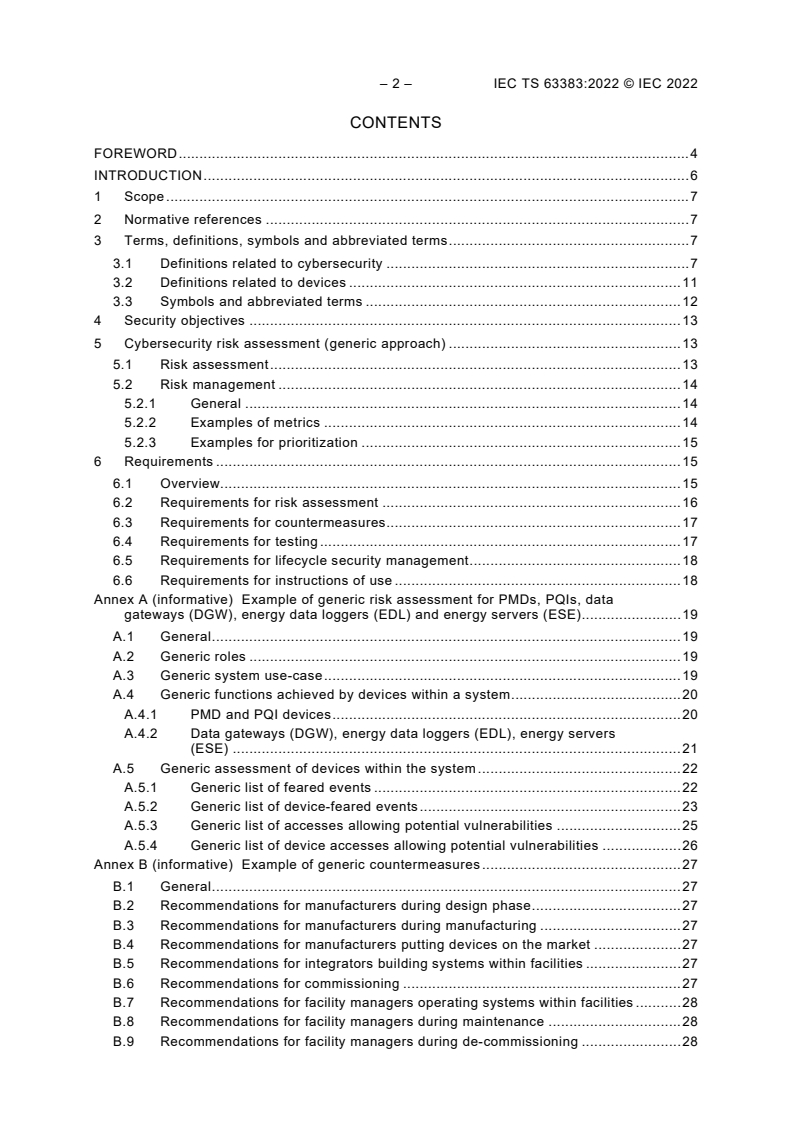 IEC TS 63383:2022 IEC TS 63383:2022 - Cybersecurity aspects of devices used for power metering and monitoring, power quality monitoring, data collection and analysis
Released:11/23/2022 - Page 4 preview