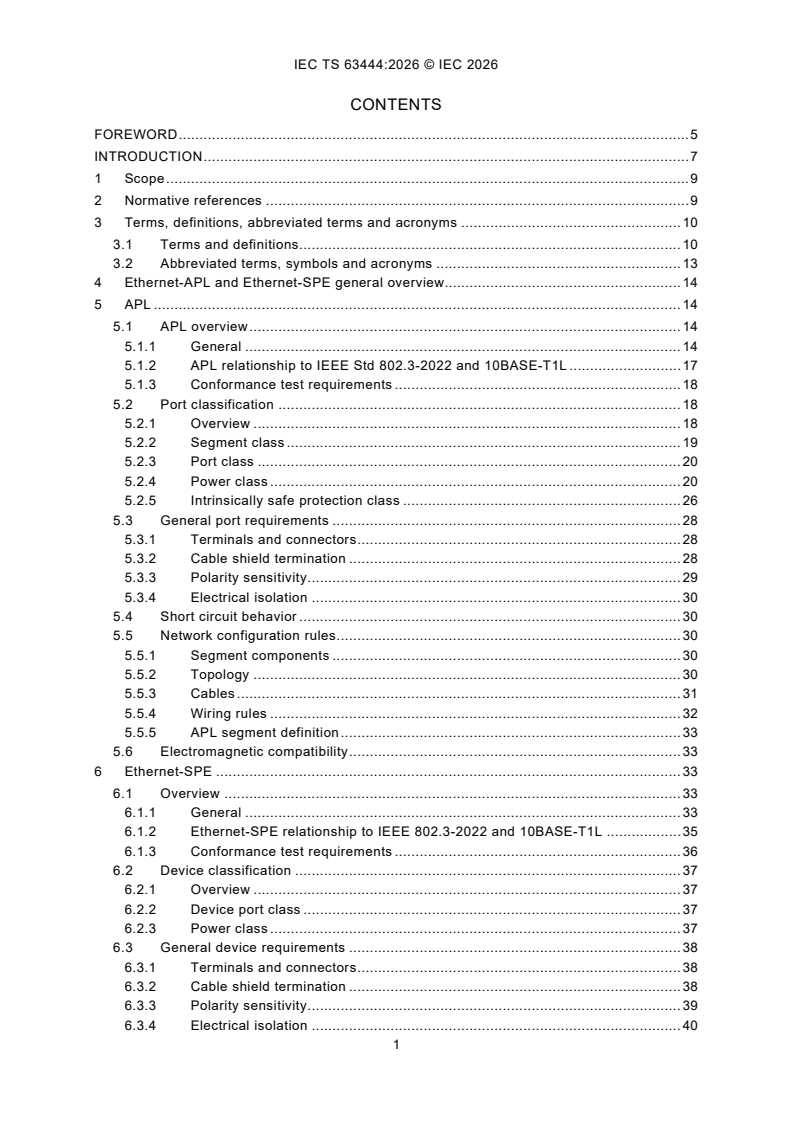 IEC TS 63444:2026 IEC TS 63444:2026 - Industrial networks - Ethernet-APL port profile / Ethernet-SPE profile specification - Page 3 preview