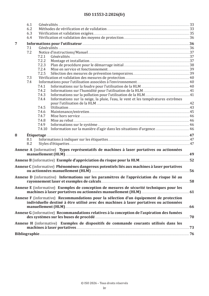 ISO 11553-2:2026 ISO 11553-2:2026 - Sécurité des machines - Machines à laser - Partie 2: Exigences de sécurité pour machines à laser portatives ou actionnées manuellement - Page 4 preview