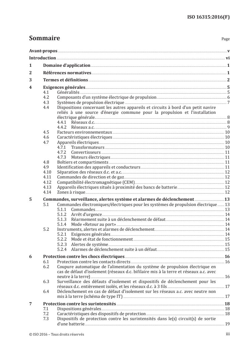 ISO 16315:2016 ISO 16315:2016 - Petits navires - Systeme de propulsion électrique
Released:3/16/2016 - Page 3 preview