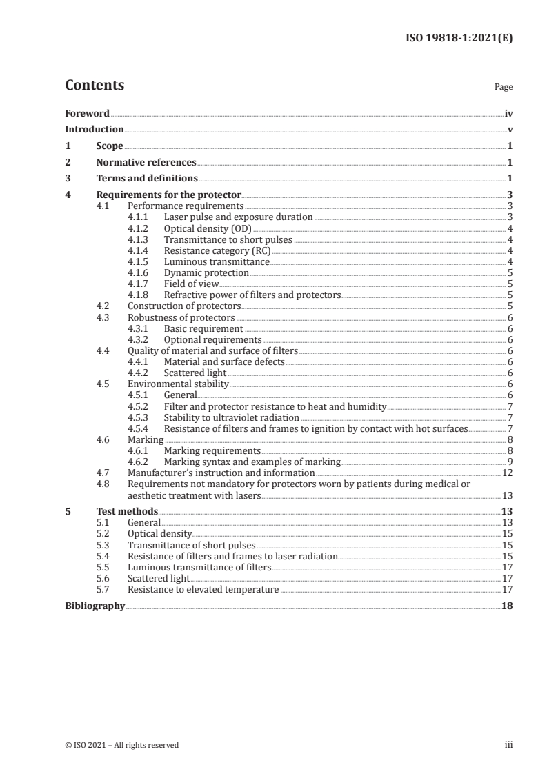 ISO 19818-1:2021 ISO 19818-1:2021 - Eye and face protection - Protection against laser radiation - Part 1: Requirements and test methods
Released:6/17/2021 - Page 3 preview
