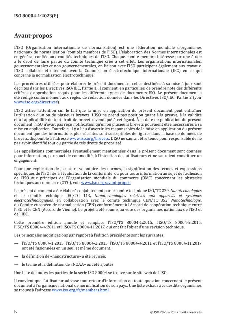 ISO 80004-1:2023 ISO 80004-1:2023 - Nanotechnologies - Vocabulaire - Partie 1: Vocabulaire "cour"
Released:7/26/2023 - Page 4 preview