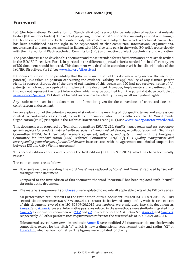 ISO 80369-6:2025 ISO 80369-6:2025 - Small bore connectors for liquids and gases in healthcare applications - Part 6: Connectors for neural applications
Released:23. 05. 2025 - Page 4 preview