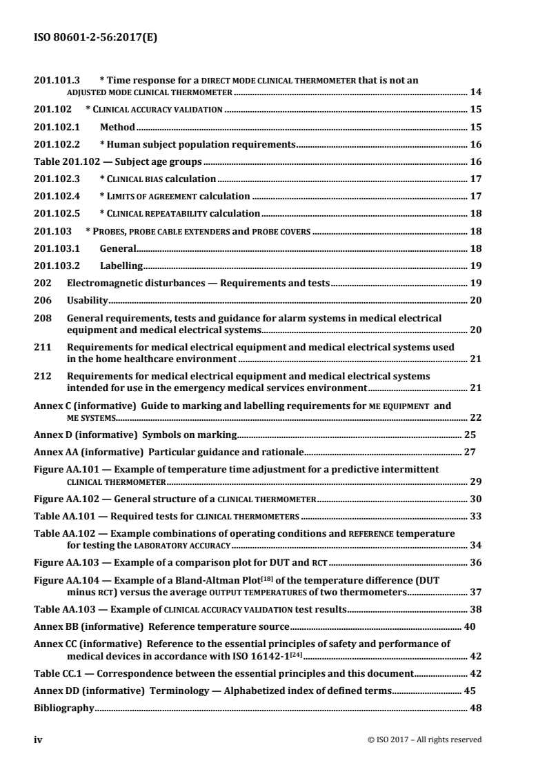 ISO 80601-2-56:2017 ISO 80601-2-56:2017 - Medical electrical equipment - Part 2-56: Particular requirements for basic safety and essential performance of clinical thermometers for body temperature measurement
Released:3/22/2017 - Page 4 preview