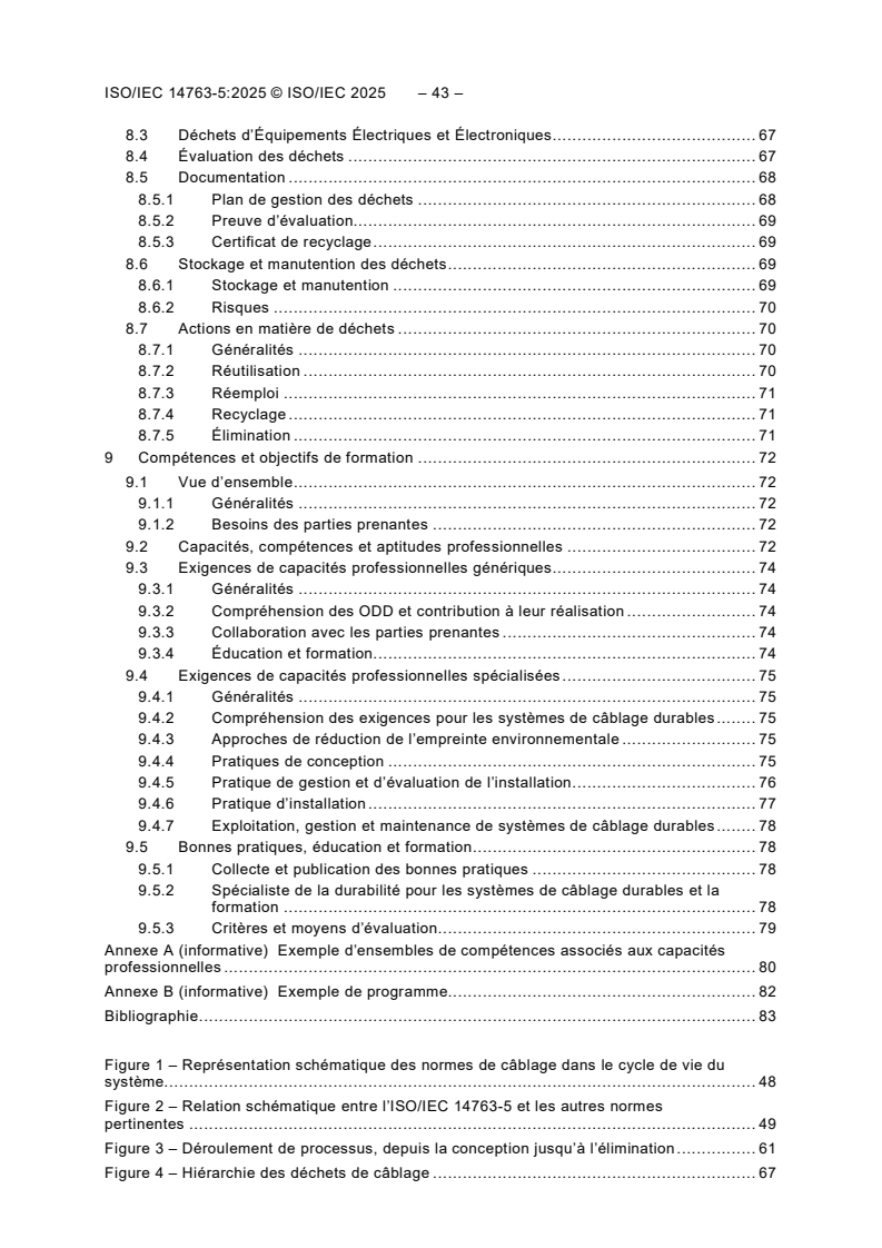 ISO/IEC 14763-5:2025 ISO/IEC 14763-5:2025 - Technologies de l'information - Implémentation et fonctionnement du câblage dans les réseaux d'usagers - Partie 5: Durabilité - Page 4 preview