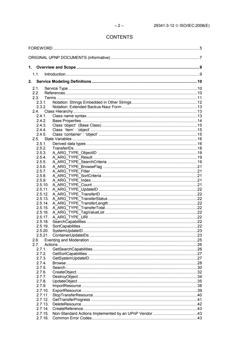 ISO/IEC 29341-3-12:2008 ISO/IEC 29341-3-12:2008 - Information technology - UPnP Device Architecture - Part 3-12: Audio Video Device Control Protocol - Content Directory Service - Page 4 preview