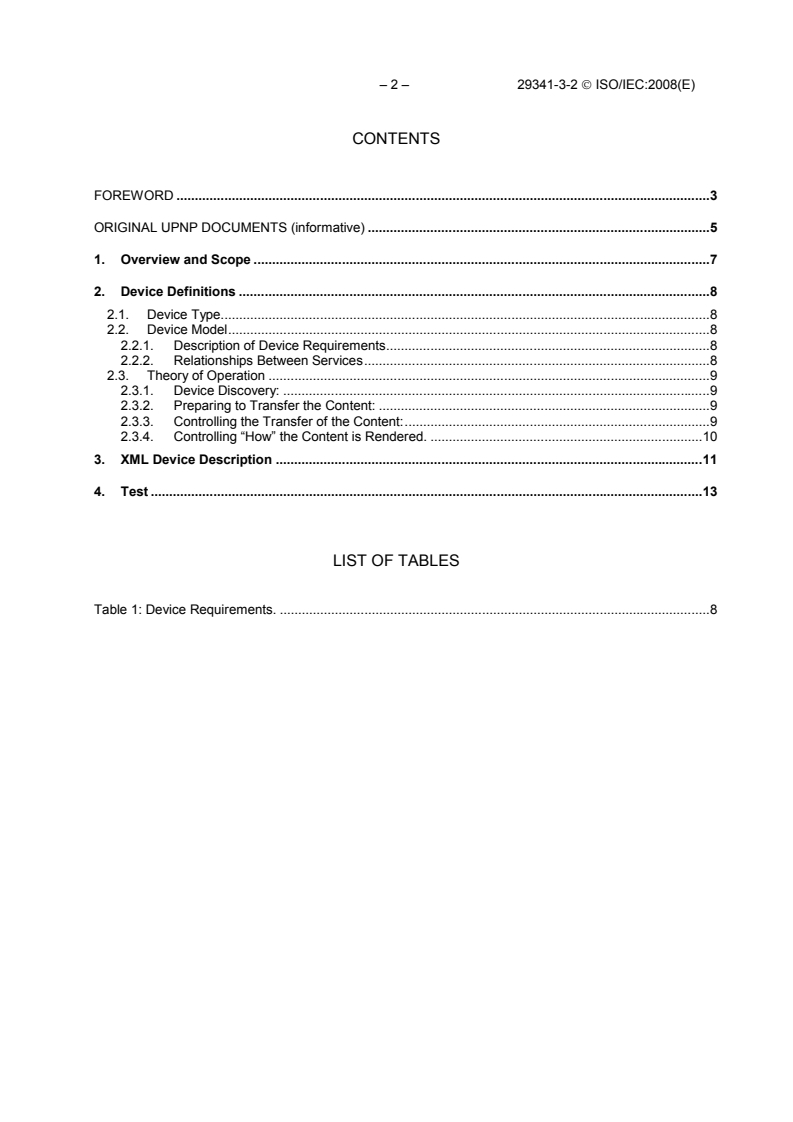 ISO/IEC 29341-3-2:2008 ISO/IEC 29341-3-2:2008 - Information technology - UPnP Device Architecture - Part 3-2: Audio Video Device Control Protocol - Media Renderer Device - Page 4 preview