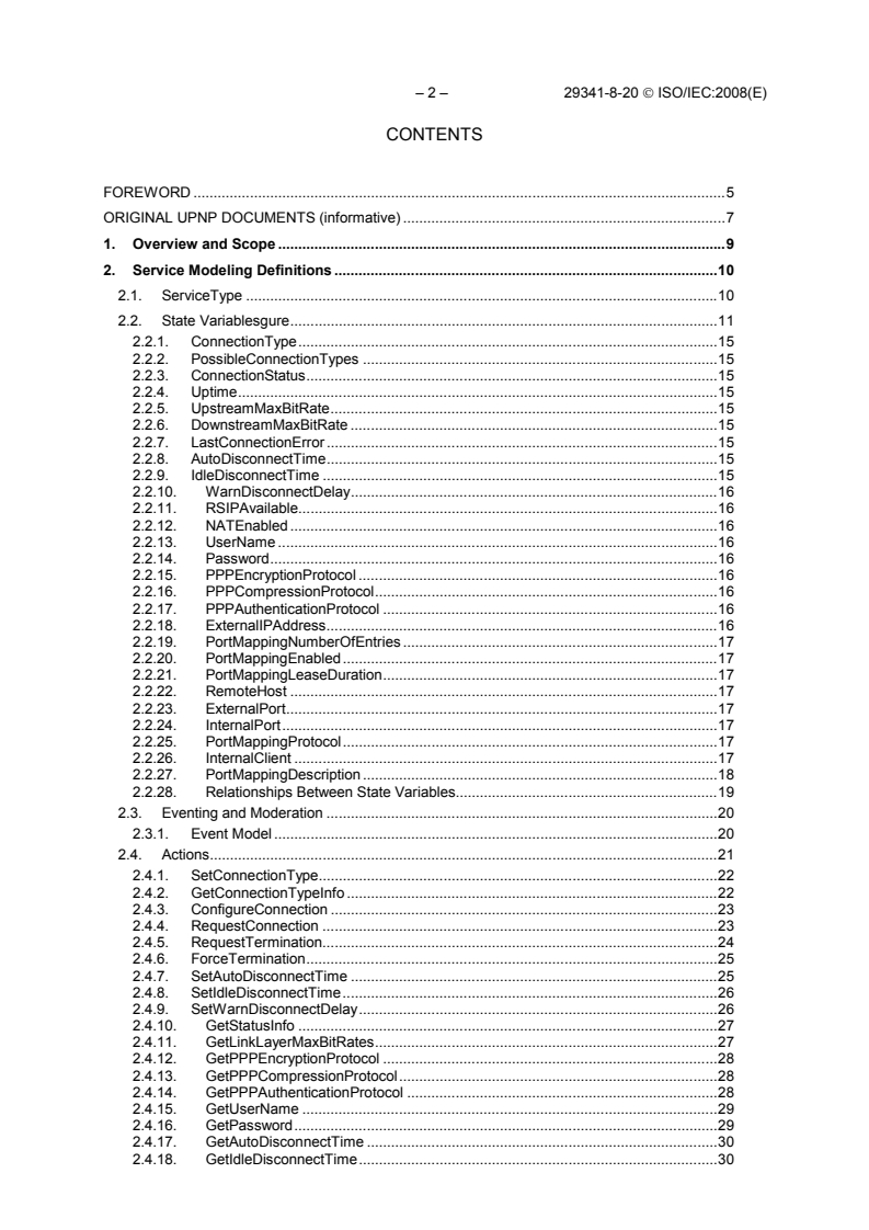 ISO/IEC 29341-8-20:2008 ISO/IEC 29341-8-20:2008 - Information technology - UPnP Device Architecture - Part 8-20: Internet Gateway Device Control Protocol - Wide Area Network Point-to-Point Protocol Connection Service - Page 4 preview