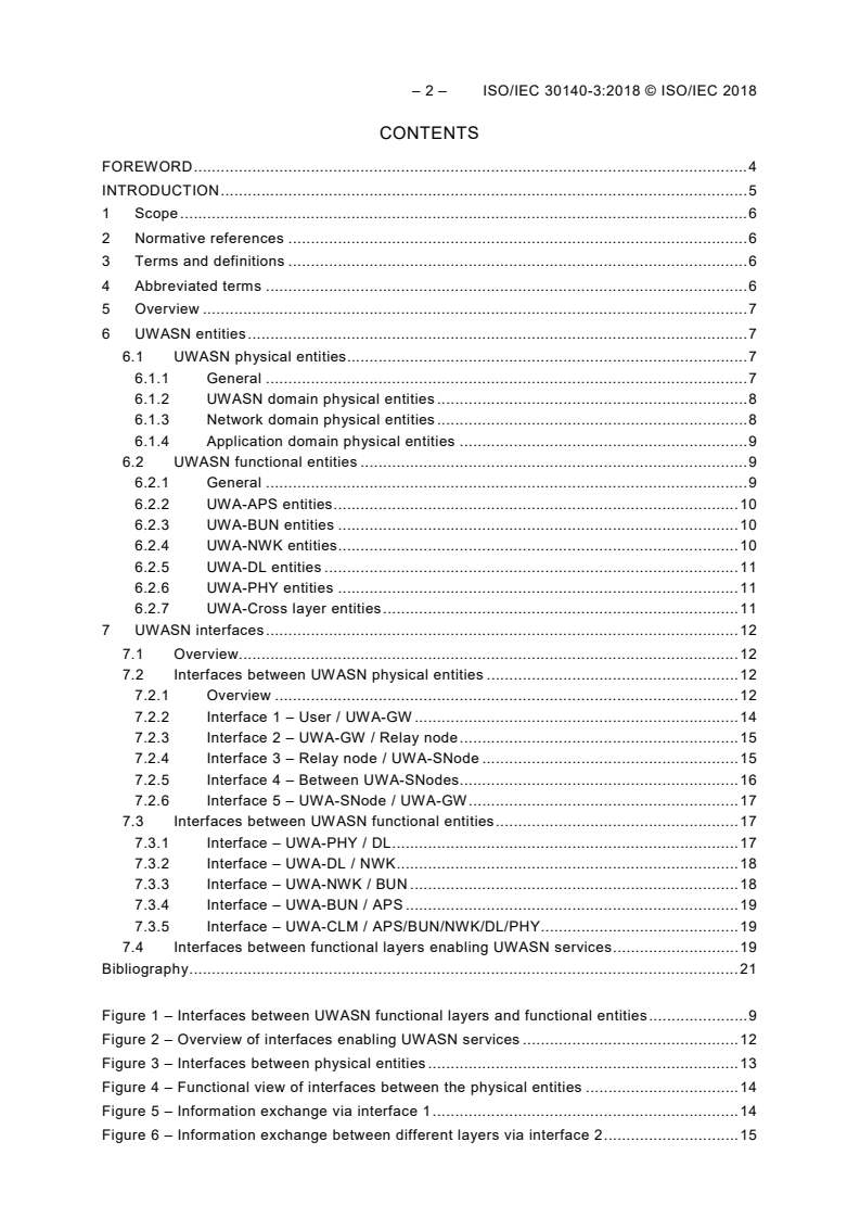 ISO/IEC 30140-3:2018 ISO/IEC 30140-3:2018 - Information technology - Underwater Acoustic Sensor Network (UWASN) - Part 3: Entities and interfaces
Released:7/25/2018 - Page 4 preview