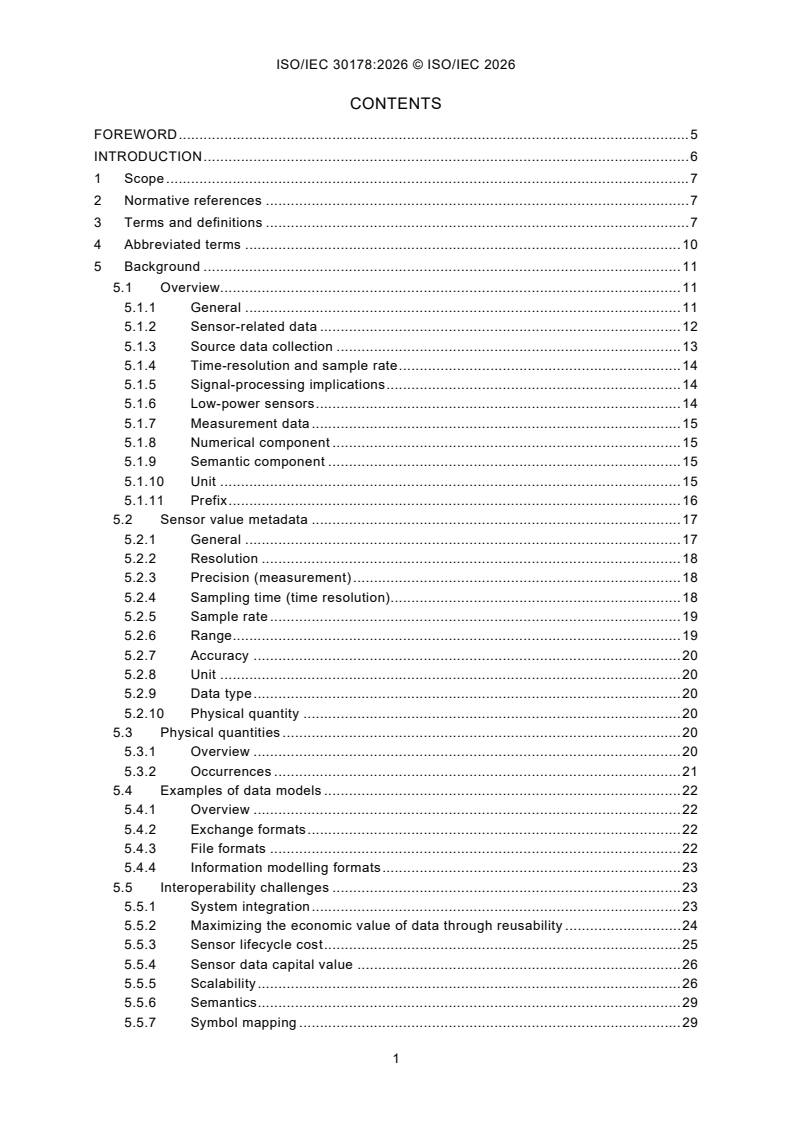 ISO/IEC 30178:2026 ISO/IEC 30178:2026 - Internet of Things (IoT) - Data format, value and coding for interoperability - Page 3 preview