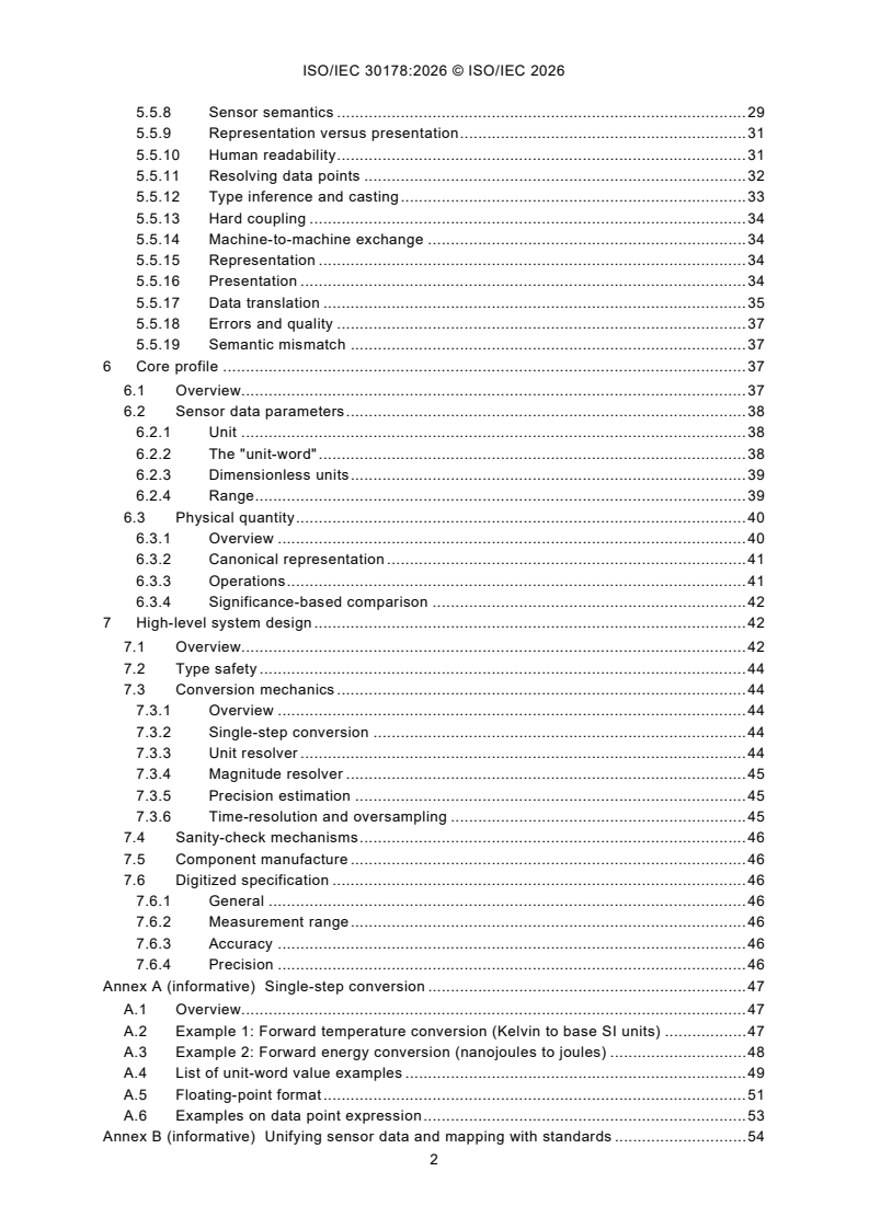 ISO/IEC 30178:2026 ISO/IEC 30178:2026 - Internet of Things (IoT) - Data format, value and coding for interoperability - Page 4 preview