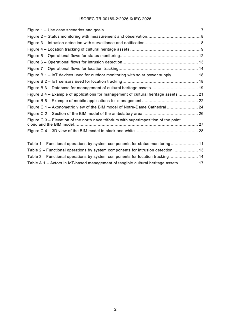 ISO/IEC TR 30189-2:2026 ISO/IEC TR 30189-2:2026 - Internet of Things (IoT) - IoT-based management of tangible cultural heritage assets - Part 2: Use cases - Page 4 preview