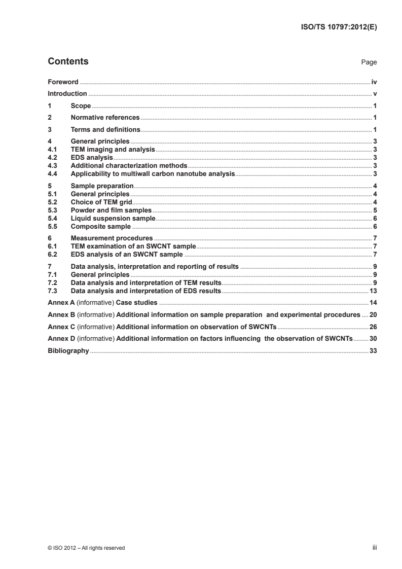 ISO TS 10797:2012 ISO TS 10797:2012 - Nanotechnologies - Characterization of single-wall carbon nanotubes using transmission electron microscopy
Released:5/19/2012 - Page 3 preview