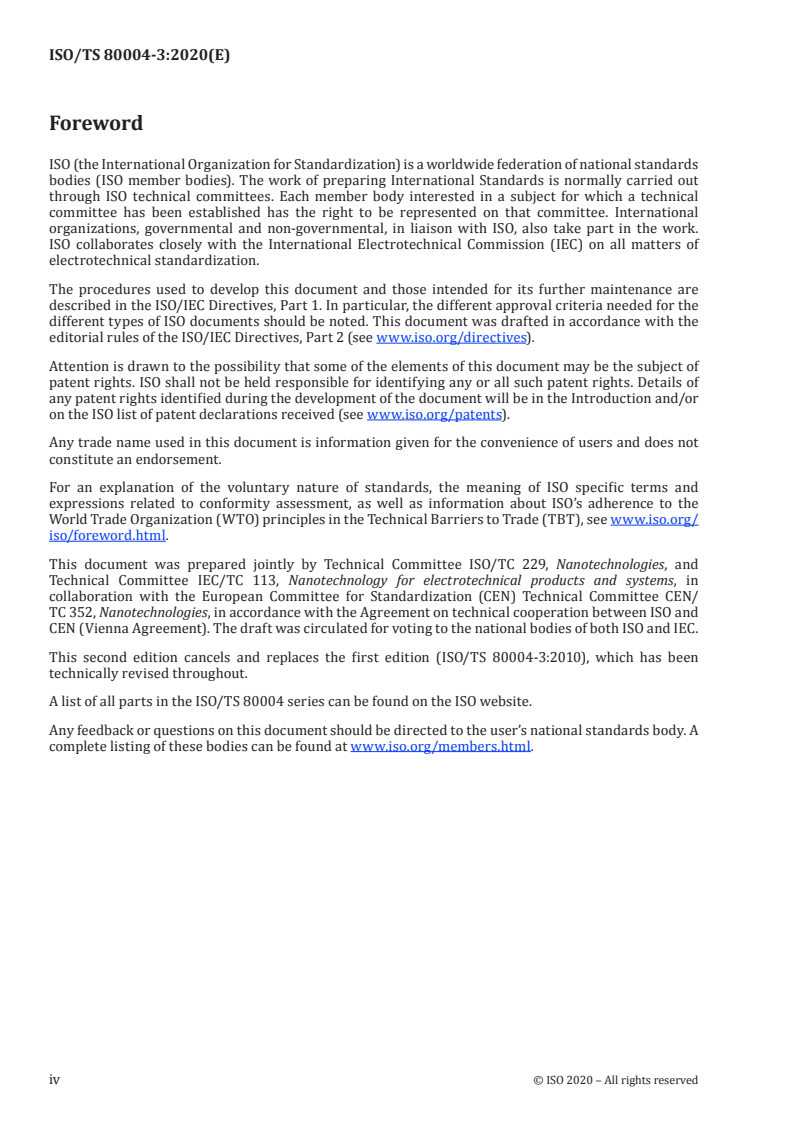 ISO TS 80004-3:2020 ISO TS 80004-3:2020 - Nanotechnologies - Vocabulary - Part 3: Carbon nano-objects
Released:11/19/2020 - Page 4 preview