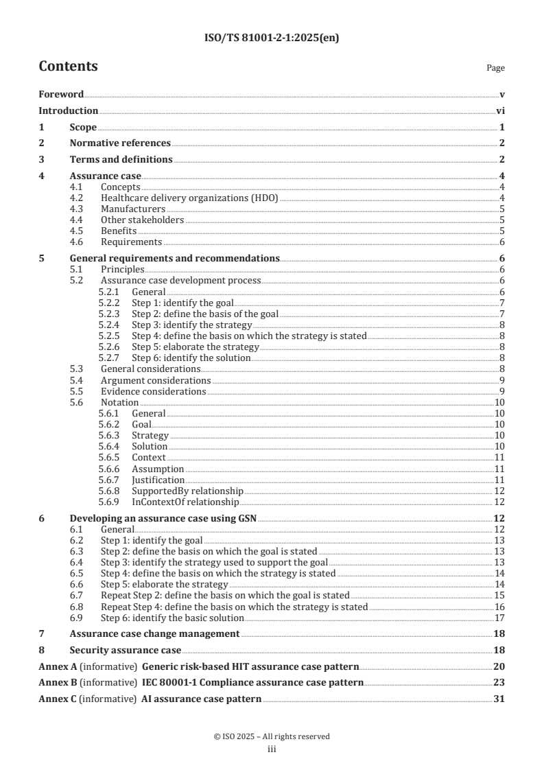 ISO TS 81001-2-1:2025 ISO TS 81001-2-1:2025 - Health software and health IT systems safety, effectiveness and security - Part 2-1: Coordination - Guidance for the use of assurance cases for safety and security
Released:1/10/2025 - Page 3 preview