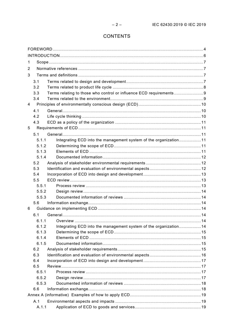 IEC 62430:2019 IEC 62430:2019 - Environmentally conscious design (ECD) — Principles, requirements and guidance/25/2019 - Page 4 preview