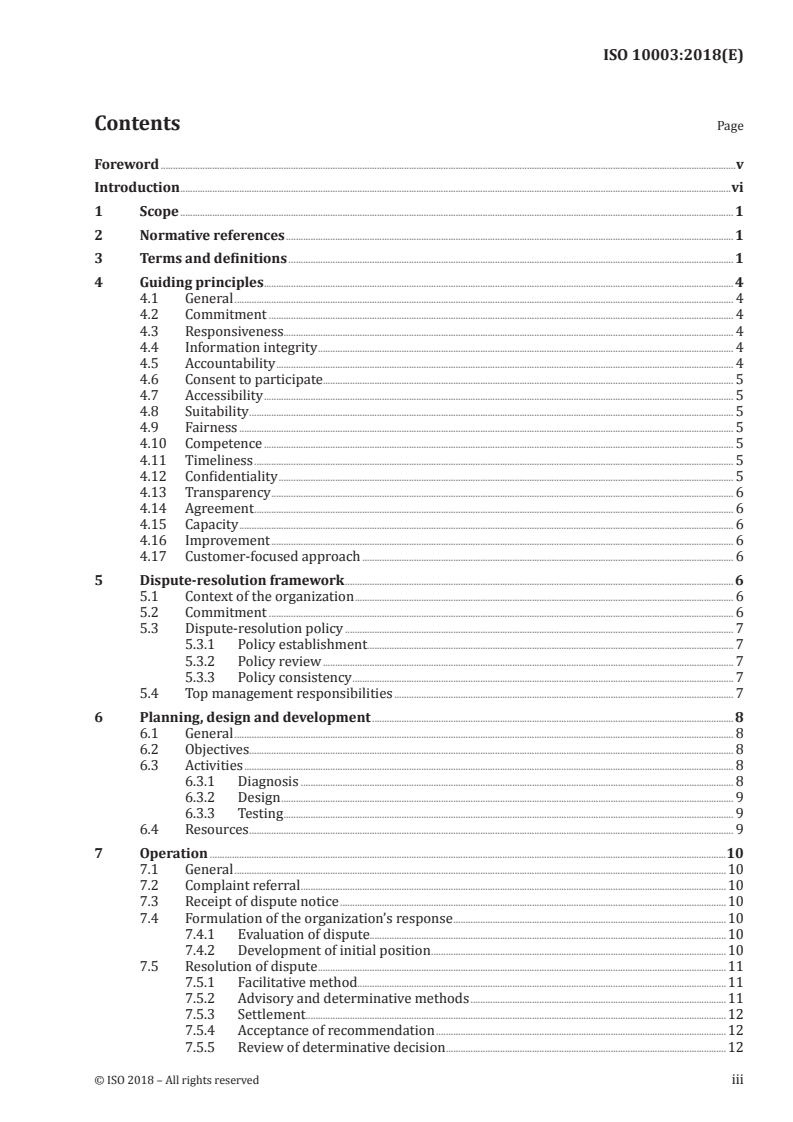 ISO 10003:2018 ISO 10003:2018 - Quality management — Customer satisfaction — Guidelines for dispute resolution external to organizations/16/2018 - Page 3 preview