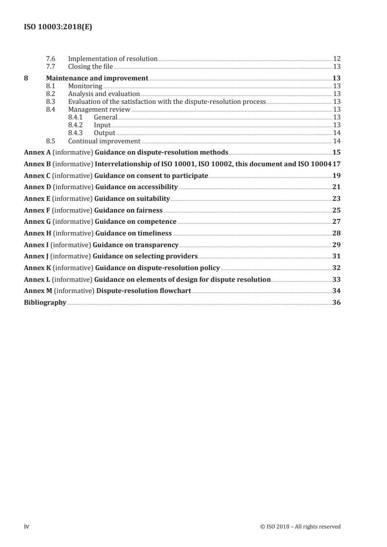 ISO 10003:2018 ISO 10003:2018 - Quality management — Customer satisfaction — Guidelines for dispute resolution external to organizations/16/2018 - Page 4 preview