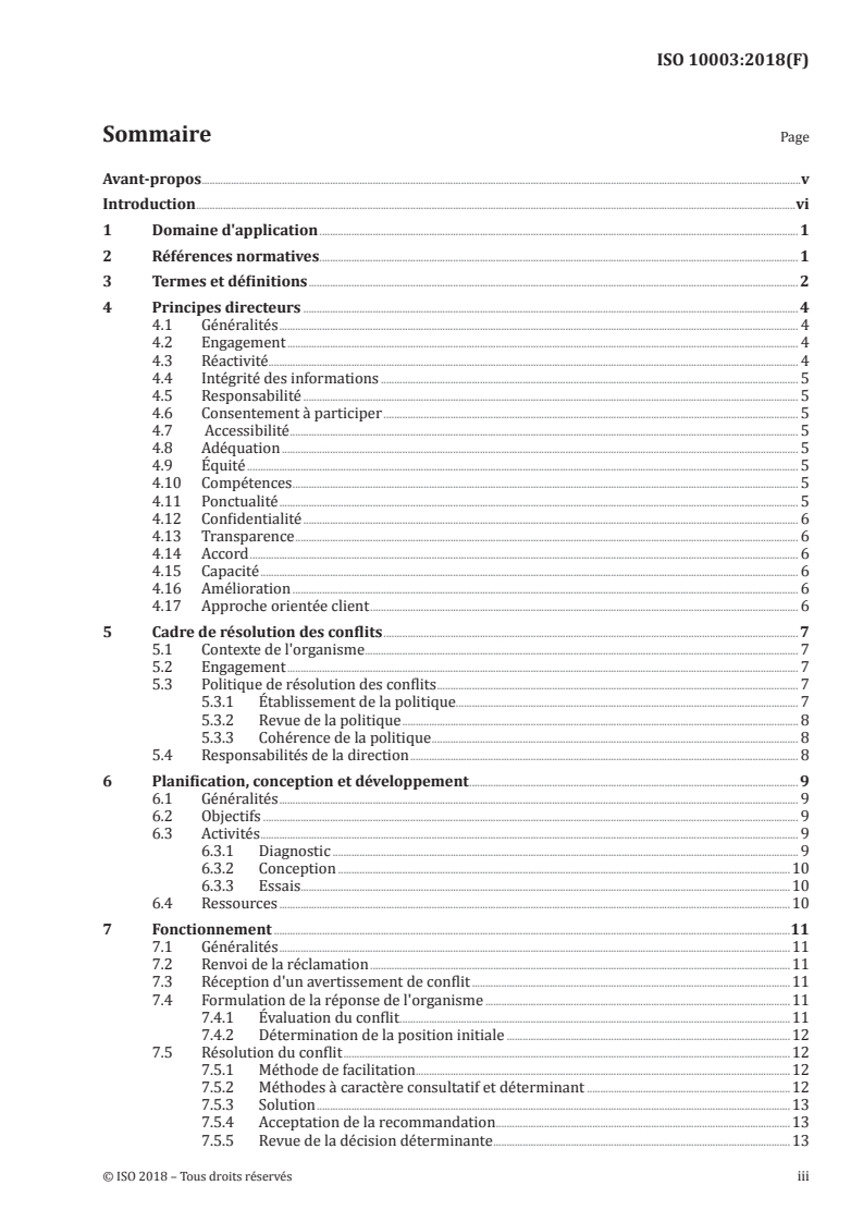 ISO 10003:2018 ISO 10003:2018 - Management de la qualité — Satisfaction du client — Lignes directrices relatives à la résolution externe de conflits aux organismes/16/2018 - Page 3 preview