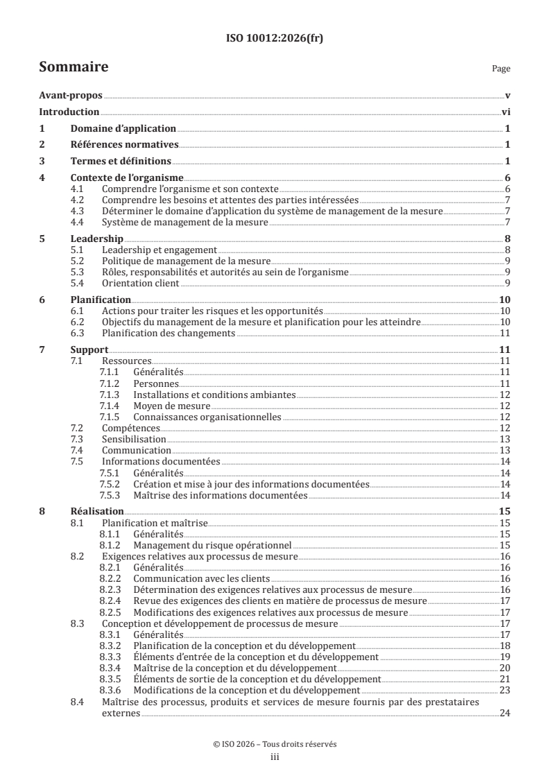 ISO 10012:2026 ISO 10012:2026 - Management de la qualité — Exigences pour les systèmes de management de la mesure
Released:2/12/2026 - Page 3 preview
