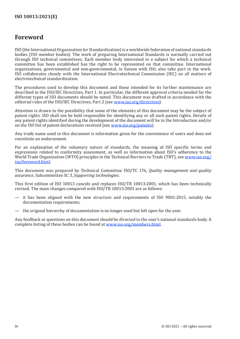 ISO 10013:2021 ISO 10013:2021 - Quality management systems — Guidance for documented information/9/2021 - Page 4 preview