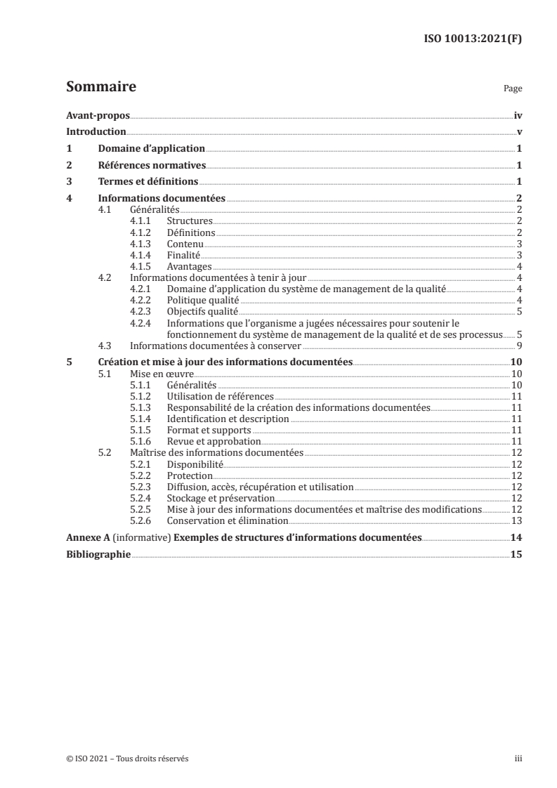 ISO 10013:2021 ISO 10013:2021 - Systèmes de management de la qualité — Recommandations pour les informations documentées/18/2021 - Page 3 preview