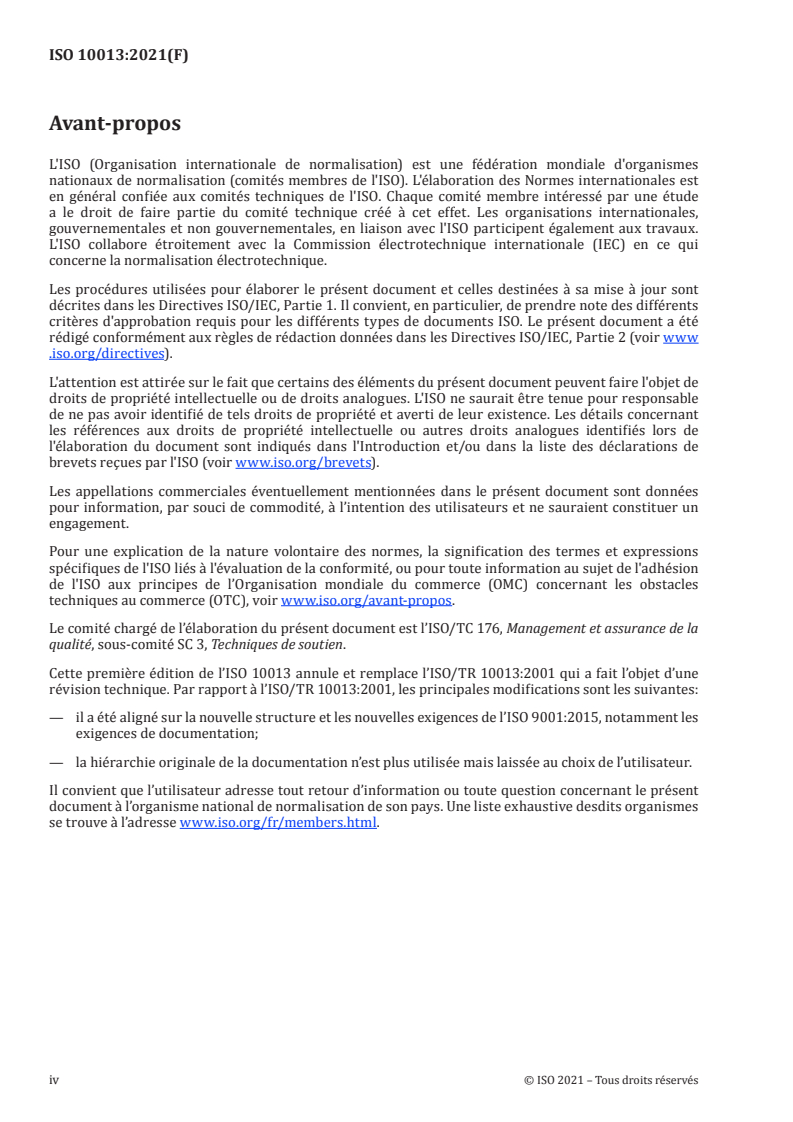 ISO 10013:2021 ISO 10013:2021 - Systèmes de management de la qualité — Recommandations pour les informations documentées/18/2021 - Page 4 preview