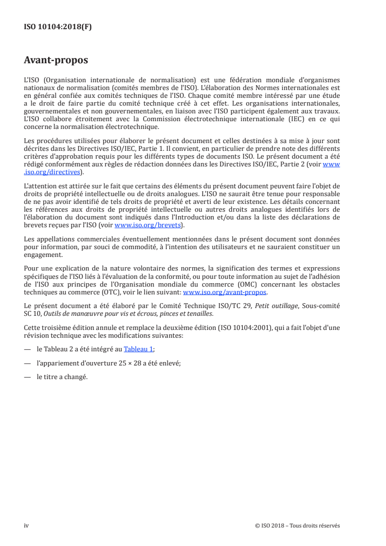 ISO 10104:2018 ISO 10104:2018 - Outils de manoeuvre pour vis et écrous — Clés polygonales doubles contre-coudées et contre-coudées profondes — Dimensions extérieures/6/2018 - Page 4 preview