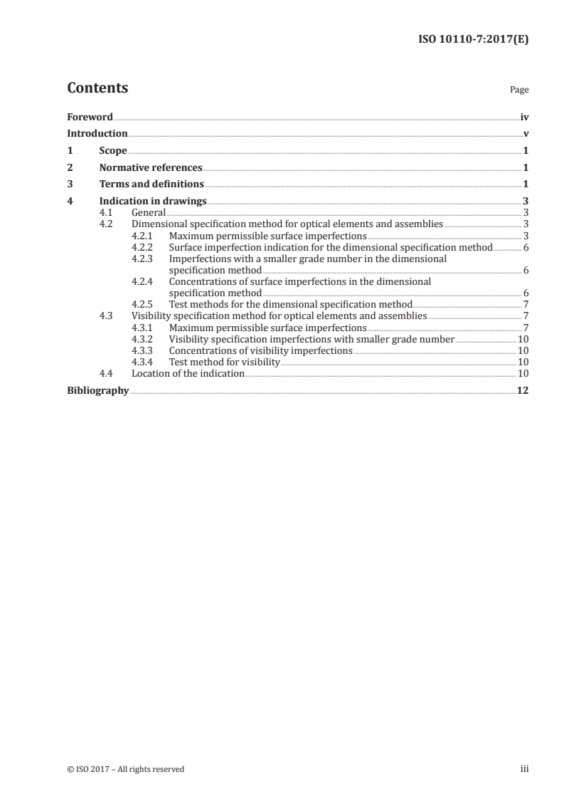 ISO 10110-7:2017 ISO 10110-7:2017 - Optics and photonics — Preparation of drawings for optical elements and systems — Part 7: Surface imperfections/16/2017 - Page 3 preview