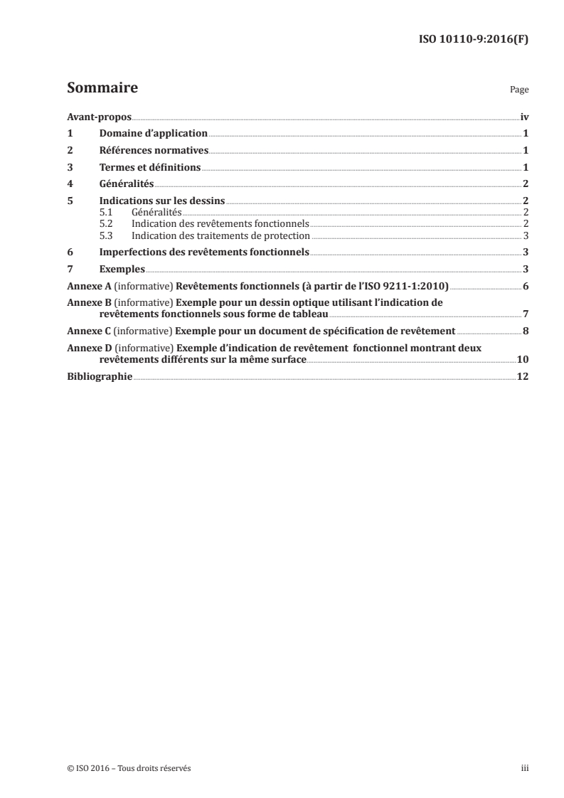 ISO 10110-9:2016 ISO 10110-9:2016 - Optique et photonique — Indications sur les dessins pour éléments et systèmes optiques — Partie 9: Traitement de surface et revêtement/7/2016 - Page 3 preview