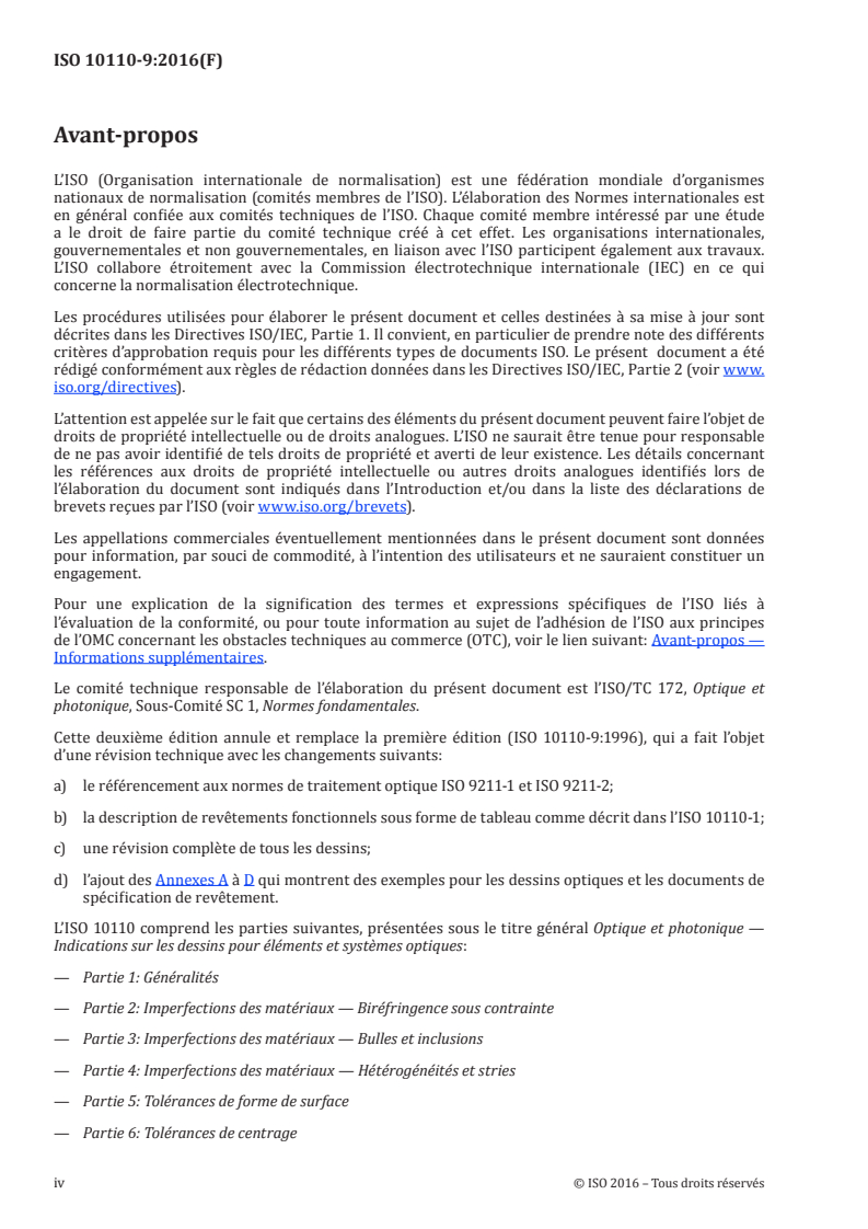 ISO 10110-9:2016 ISO 10110-9:2016 - Optique et photonique — Indications sur les dessins pour éléments et systèmes optiques — Partie 9: Traitement de surface et revêtement/7/2016 - Page 4 preview