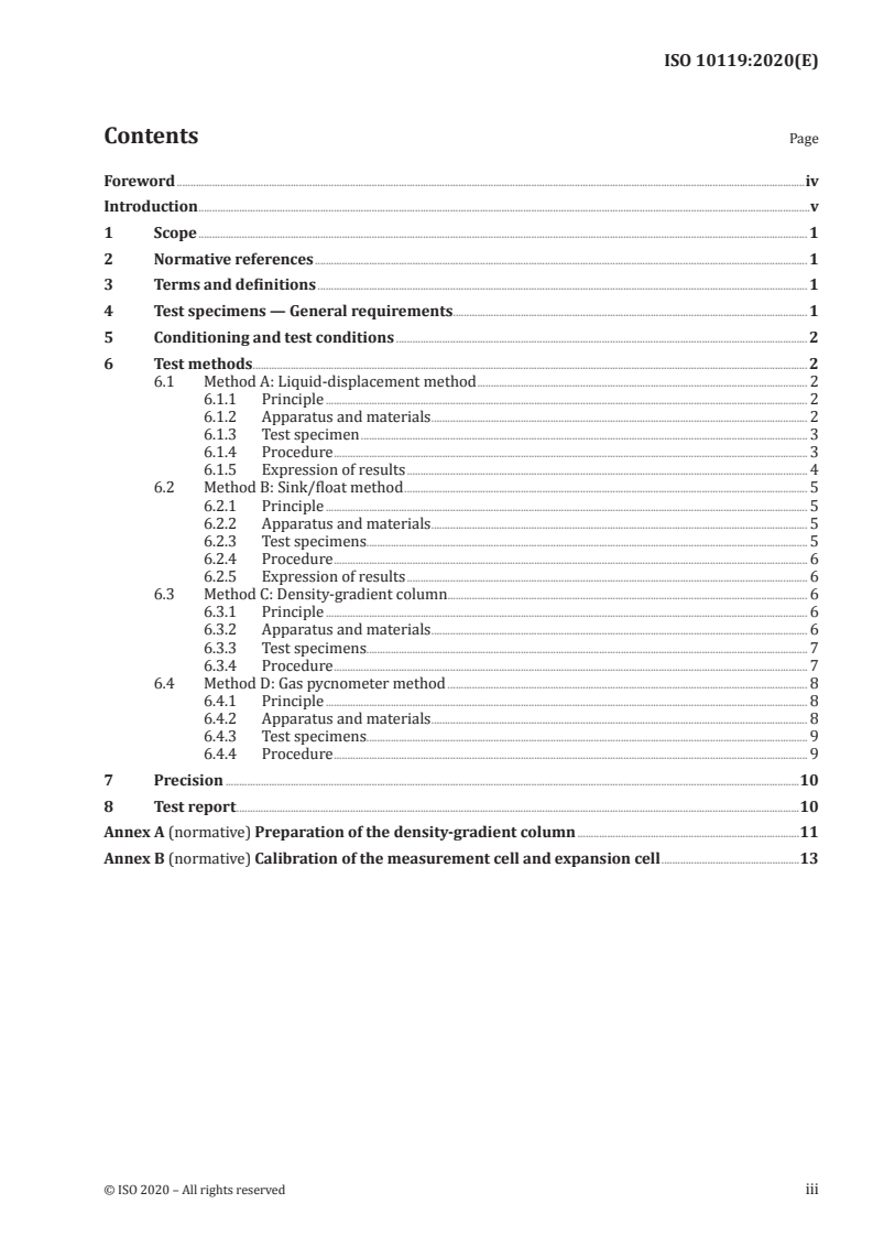 ISO 10119:2020 ISO 10119:2020 - Carbon fibre — Determination of density/22/2020 - Page 3 preview