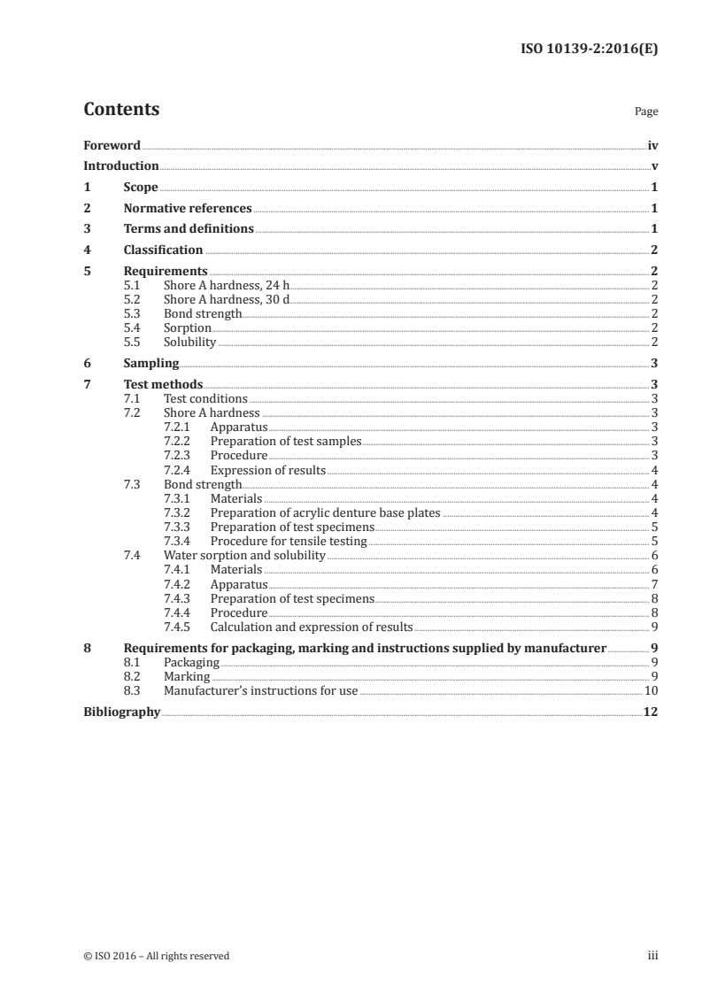 ISO 10139-2:2016 ISO 10139-2:2016 - Dentistry — Soft lining materials for removable dentures — Part 2: Materials for long-term use/10/2016 - Page 3 preview