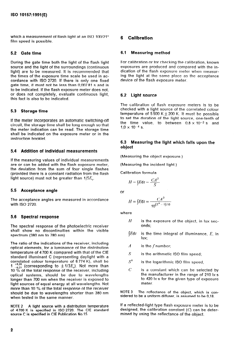 ISO 10157:1991 ISO 10157:1991 - Photography — Flash exposure meter — Requirements/20/1991 - Page 4 preview