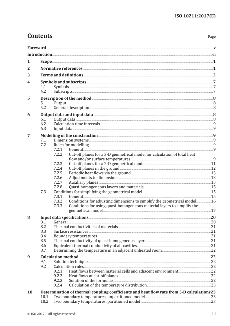 ISO 10211:2017 ISO 10211:2017 - Thermal bridges in building construction — Heat flows and surface temperatures — Detailed calculations/21/2017 - Page 3 preview