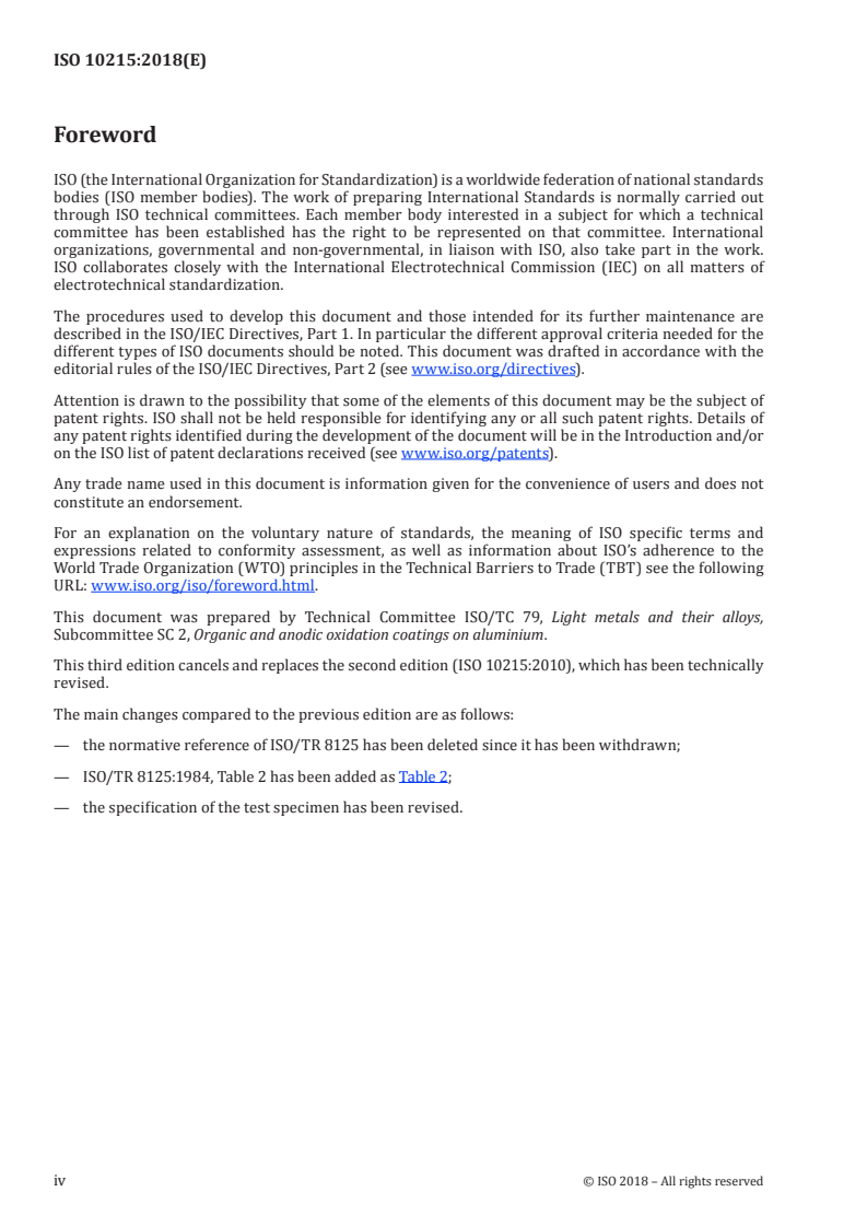 ISO 10215:2018 ISO 10215:2018 - Anodizing of aluminium and its alloys — Visual determination of image clarity of anodic oxidation coatings — Chart scale method/8/2018 - Page 4 preview