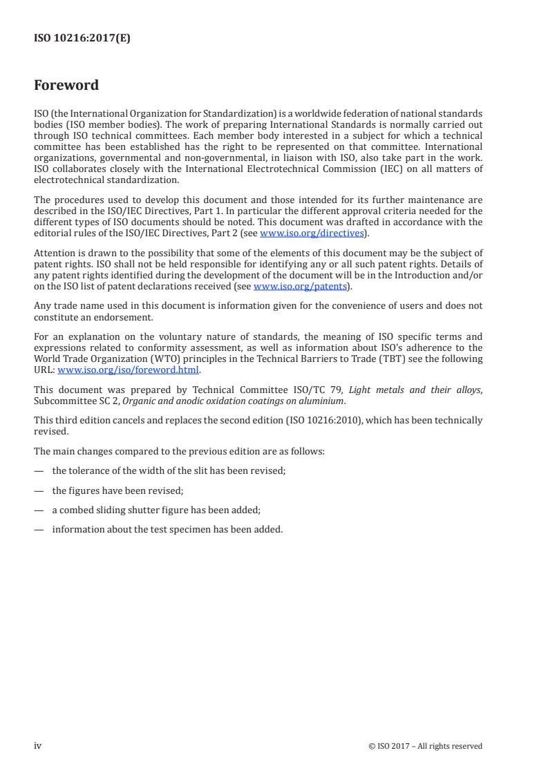 ISO 10216:2017 ISO 10216:2017 - Anodizing of aluminium and its alloys — Instrumental determination of image clarity of anodic oxidation coatings — Instrumental method/9/2017 - Page 4 preview