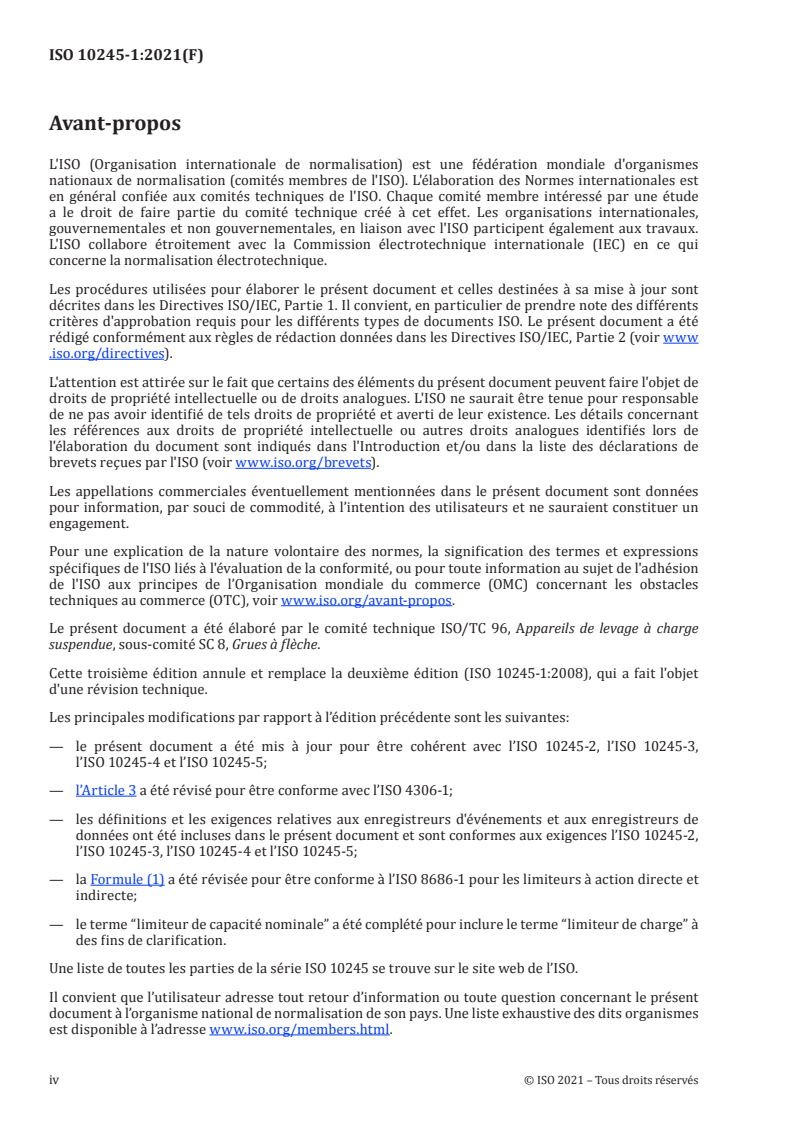 ISO 10245-1:2021 ISO 10245-1:2021 - Appareils de levage à charge suspendue — Limiteurs et indicateurs — Partie 1: Généralités/24/2021 - Page 4 preview