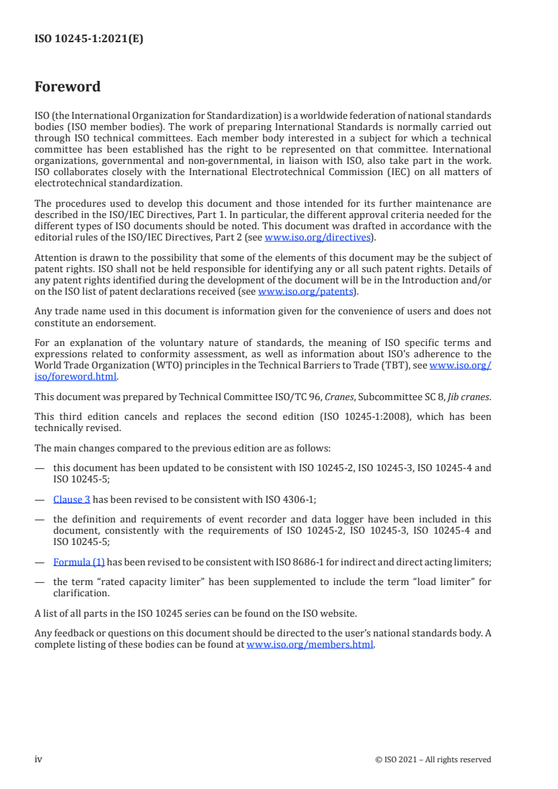 ISO 10245-1:2021 ISO 10245-1:2021 - Cranes — Limiting and indicating devices — Part 1: General/24/2021 - Page 4 preview