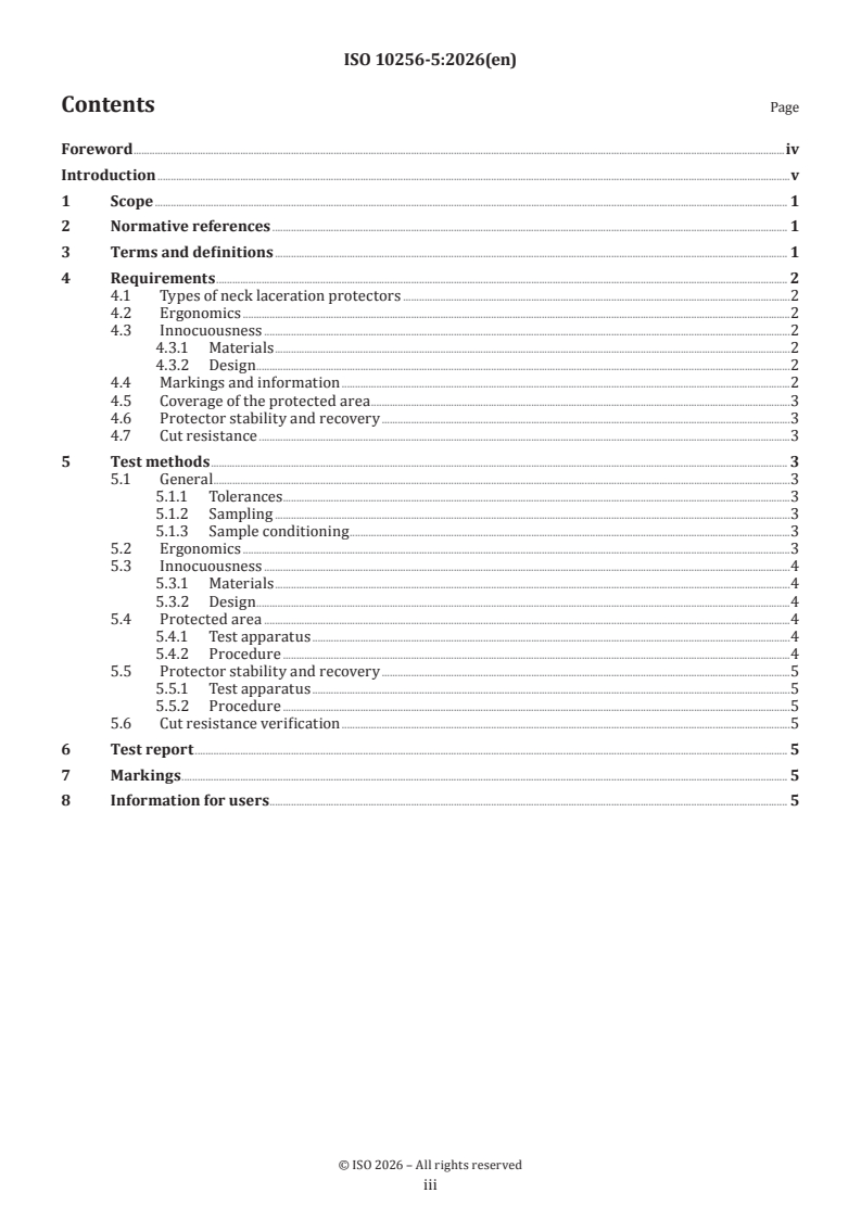 ISO 10256-5:2026 ISO 10256-5:2026 - Protective equipment for use in ice hockey — Part 5: Neck laceration protectors for use in ice hockey - Page 3 preview