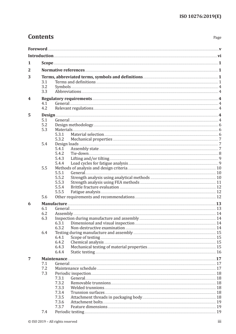 ISO 10276:2019 ISO 10276:2019 - Nuclear energy — Fuel technology — Trunnion systems for packages used to transport radioactive material/11/2019 - Page 3 preview