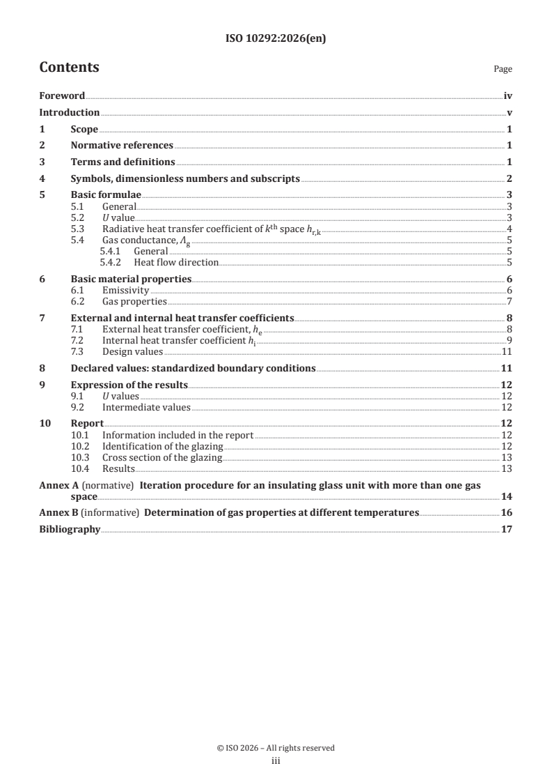 ISO 10292:2026 ISO 10292:2026 - Glass in building — Determination of thermal transmittance (U value) — Calculation method - Page 3 preview