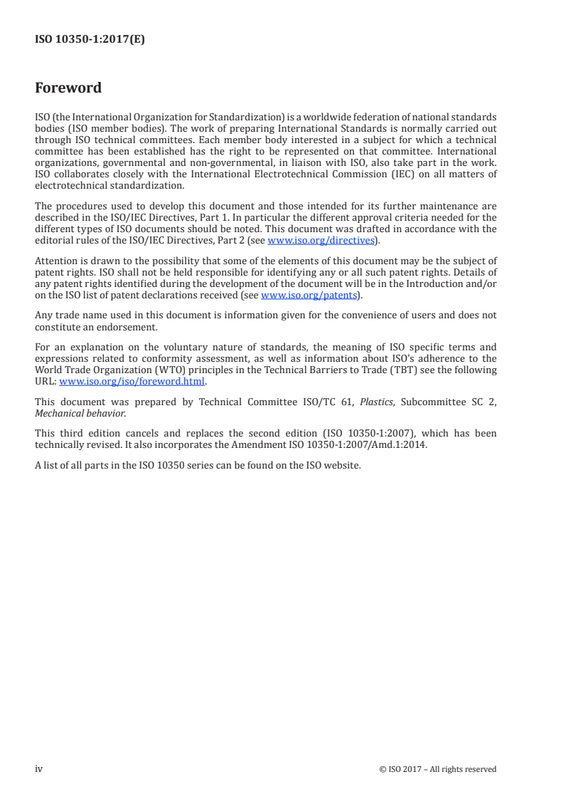 ISO 10350-1:2017 ISO 10350-1:2017 - Plastics — Acquisition and presentation of comparable single-point data — Part 1: Moulding materials/11/2017 - Page 4 preview