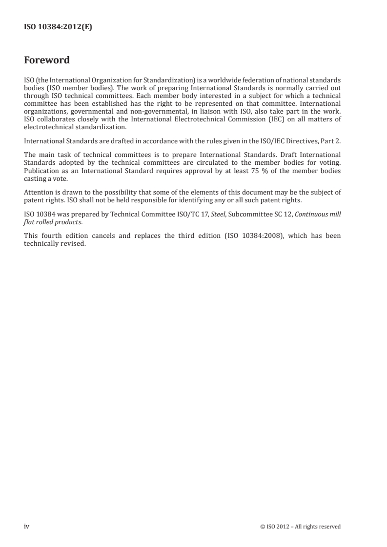 ISO 10384:2012 ISO 10384:2012 - Hot-rolled carbon steel sheet as defined by chemical composition/10/2012 - Page 4 preview